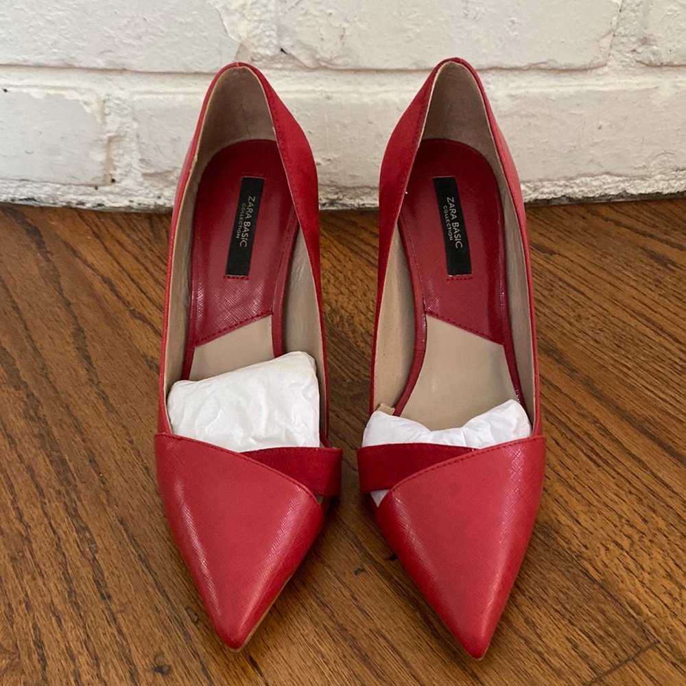 ZARA LEATHER & SUEDE HEELS